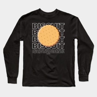 Biscuit with white text Long Sleeve T-Shirt